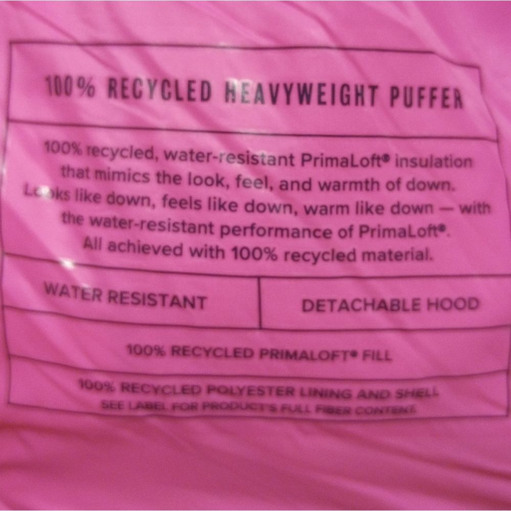 Barbiecore Gap Barbie Pink Recycled Eco-friendly Puffer NWT XXL - Picture 11 of 15